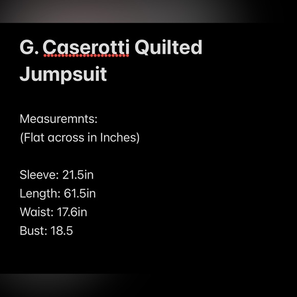 G. Caserotti Quilted Floral Jumpsuit Vintage XS - Picture 17 of 17